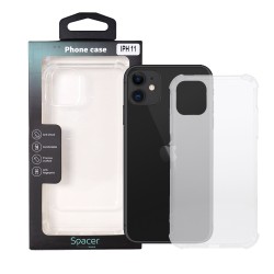 Husa Iphone 11 Spacer, grosime 1.5mm, protectie suplimentara antisoc la colturi, material flexibil TPU, transparenta "SPPC-AP-IP
