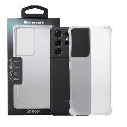 Husa Samsung Galaxy S21 Ultra Spacer, transparenta, grosime 1.5mm, protectie suplimentara antisoc la colturi, material flexibil 