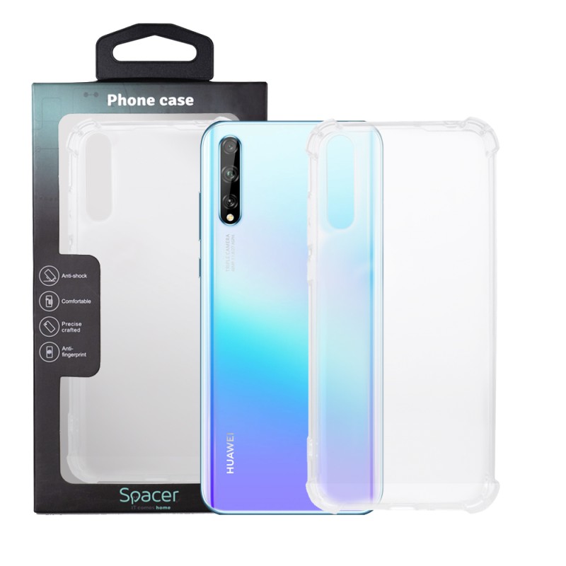 Husa Huawei telefon P Smart S, transparent, tip back cover, protectie suplimentara antisoc la colturi, material flexibil TPU, "S