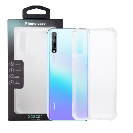 Husa Huawei telefon P Smart S, transparent, tip back cover, protectie suplimentara antisoc la colturi, material flexibil TPU, "S