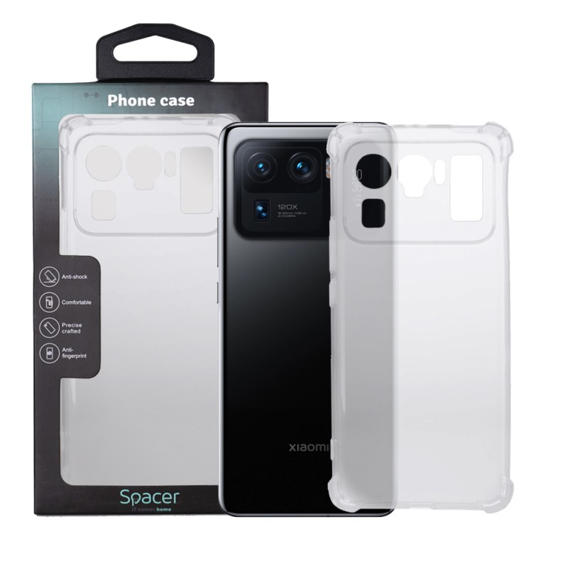 Husa Xiaomi Mi 11 Ultra 5G Spacer, transparenta,  grosime 1.5mm, protectie suplimentara antisoc la colturi, material flexibil TP