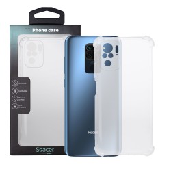 Husa Xiaomi Redmi Note 10 S Spacer, transparenta,  grosime 1.5mm, protectie suplimentara antisoc la colturi, material flexibil T