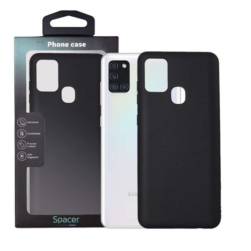 Husa Samsung Galaxy A21S Spacer, negru, grosime 1.5mm, material flexibil TPU "SPPC-SM-GX-A21S-TPU"