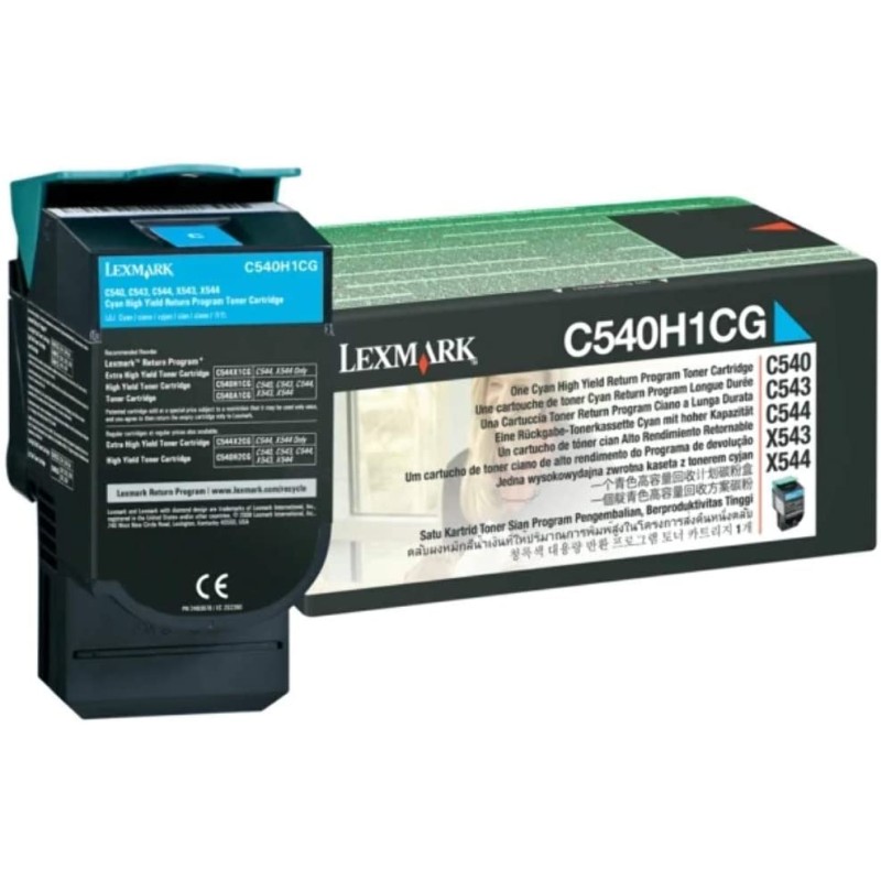 Toner Original Lexmark Cyan, C540H1CG, pentru C540|C543|C544|X543|X544|X548, 2K, (timbru verde 1.2 lei) , "C540H1CG"
