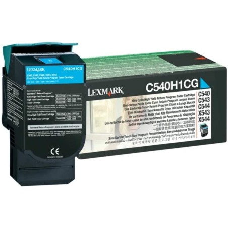 Toner Original Lexmark Cyan, C540H1CG, pentru C540|C543|C544|X543|X544|X548, 2K, (timbru verde 1.2 lei) , "C540H1CG"