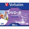 DVD+R VERBATIM  4.7GB, 120min, viteza 16x,  1 buc, Jewel case,Single Layer, printabil, "Wide Inkjet Printable" "43508"