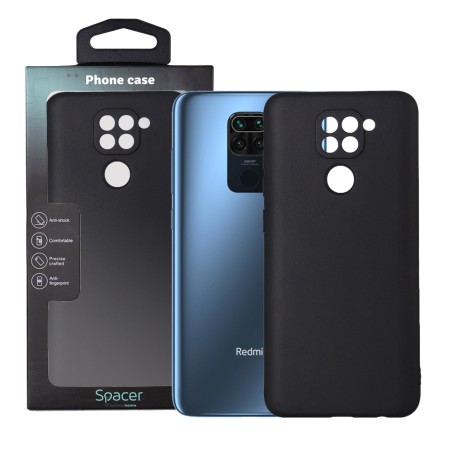 Husa Xiaomi Redmi Note 9 Spacer, negru, grosime 1.5mm, material flexibil TPU "SPPC-XI-RM-N9-TPU"