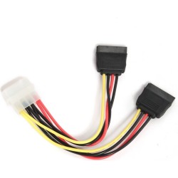CABLU alimentare GEMBIRD, adaptor Molex la 2 x S-ATA, 30cm "CC-SATA-PSY-0.3M" (timbru verde 0.08 lei)