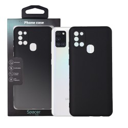 Husa Samsung Galaxy A21S Spacer, negru, grosime 2mm, material flexibil silicon + interior cu microfibra "SPPC-SM-GX-A21S-SLK"