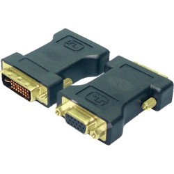 ADAPTOR video LOGILINK, DVI-I DL (T) la VGA (M), conectori auriti, negru, "AD0001" (timbru verde 0.18 lei)