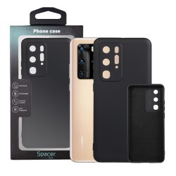 Husa Huawei telefon P 40 Pro, negru, tip back cover, material flexibil silicon + interior cu microfibra, "SPPC-HU-P-40P-SLK"