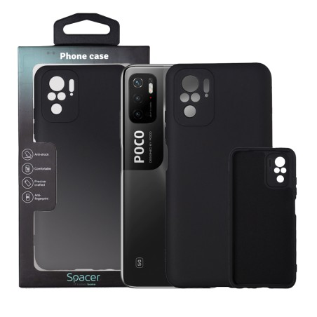 Husa Xiaomi Pocophone M3 Pro 5G Spacer, negru, grosime 2mm, material flexibil silicon + interior cu microfibra "SPPC-XI-PC-M3P5G