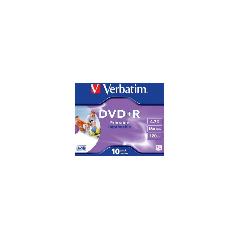 DVD+R VERBATIM  4.7GB, 120min, viteza 16x,  1 buc, Jewel case,Single Layer, printabil, "Wide Inkjet Printable" "43508"