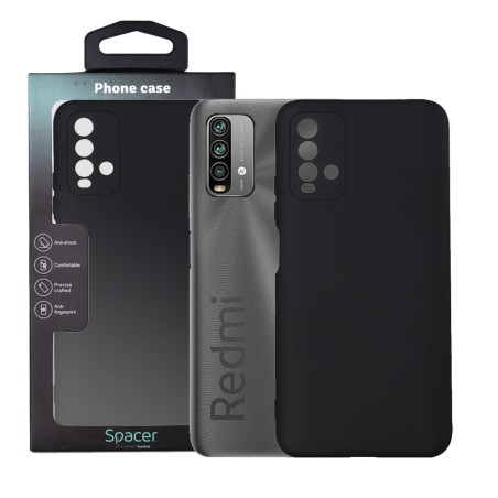 Husa Xiaomi Redmi Note 9 Spacer, negru, grosime 2mm, material flexibil silicon + interior cu microfibra "SPPC-XI-RM-N9-SLK"