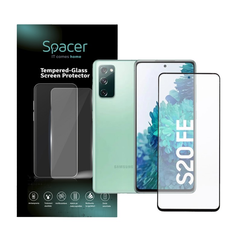 FOLIE STICLA  Spacer pentru Samsung Galaxy S20 FE (2021), grosime 0.3mm, acoperire totala ecran, strat special anti-ulei si anti