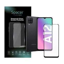 FOLIE STICLA  Spacer pentru Samsung Galaxy A12, grosime 0.3mm, acoperire totala ecran, strat special anti-ulei si anti-amprenta,