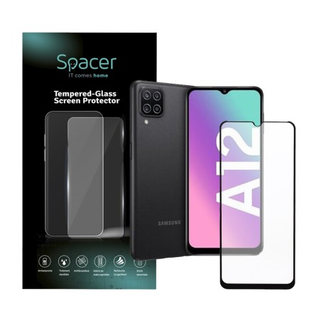 FOLIE STICLA  Spacer pentru Samsung Galaxy A12, grosime 0.3mm, acoperire totala ecran, strat special anti-ulei si anti-amprenta,