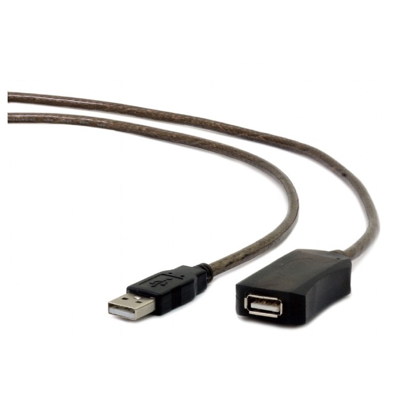 CABLU USB GEMBIRD prelungitor, USB 2.0 (T) la USB 2.0 (M), 5m, activ (permite folosirea unui cablu USB lung), black "UAE-01-5M" 
