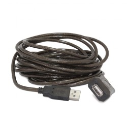 CABLU USB GEMBIRD prelungitor, USB 2.0 (T) la USB 2.0 (M), 5m, activ (permite folosirea unui cablu USB lung), black "UAE-01-5M" 