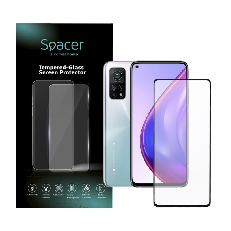 FOLIE STICLA  Spacer pentru Xiaomi Mi 10T Pro 5G, grosime 0.3mm, acoperire totala ecran, strat special anti-ulei si anti-amprent
