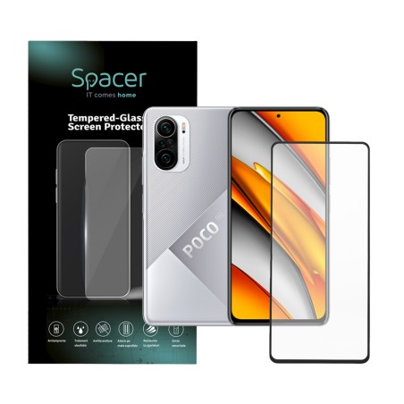 FOLIE STICLA  Spacer pentru Xiaomi Pocophone F3 5G, grosime 0.3mm, acoperire totala ecran, strat special anti-ulei si anti-ampre