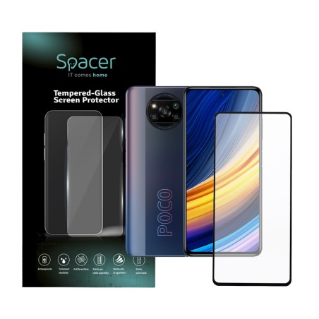 FOLIE STICLA  Spacer pentru Xiaomi Pocophone X3 Pro 5G, grosime 0.3mm, acoperire totala ecran, strat special anti-ulei si anti-a
