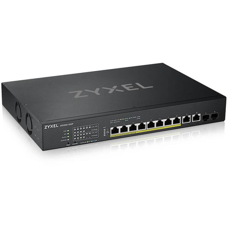 SWITCH. PoE ZyXel, port Gigabit/10000 x 8, SFP SFP+ x 2, managed, "XS1930-12HP-ZZ0101F" (timbru verde 2 lei)
