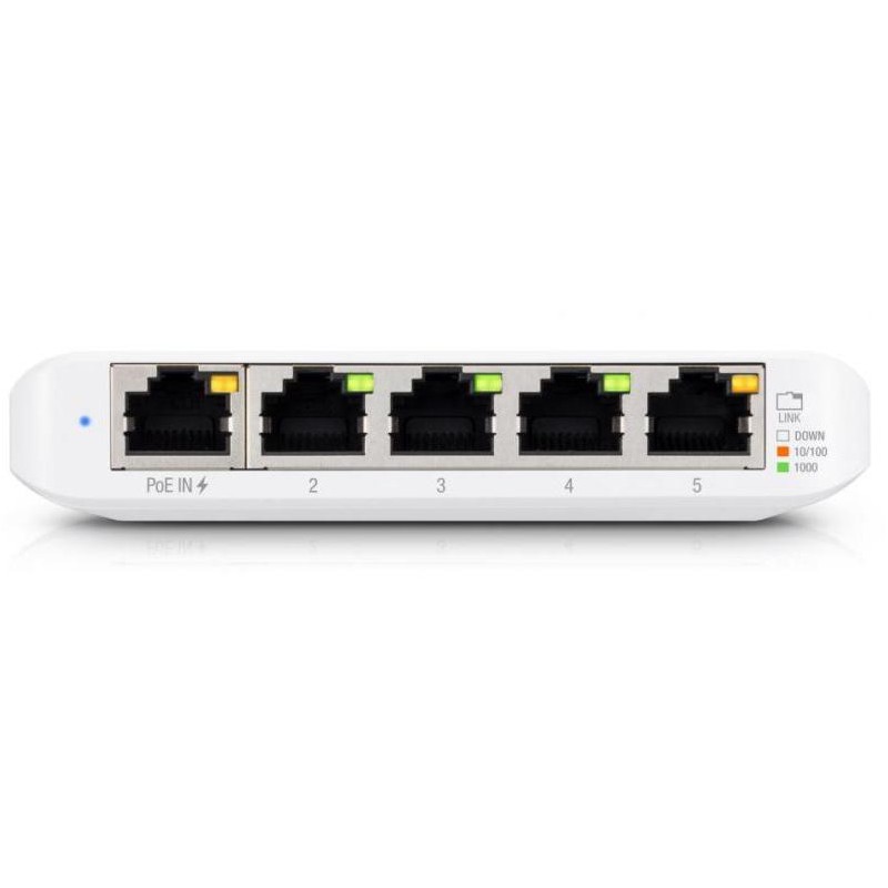 SWITCH Ubiquiti, Gigabit x 5, managed, carcasa plastic, "USW-FLEX-MINI-EU" (timbru verde 2 lei)
