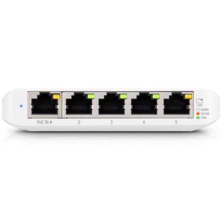 SWITCH Ubiquiti, Gigabit x 5, managed, carcasa plastic, "USW-FLEX-MINI-EU" (timbru verde 2 lei)