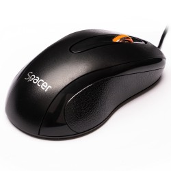 MOUSE  Spacer, PC sau NB, cu fir, USB, optic, 1200 dpi, butoane/scroll 3/1, , negru, "SPMO-F01" (timbru verde 0.18 lei)