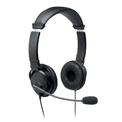 CASTI Kensington, cu fir, standard, utilizare multimedia, call center, microfon pe casca, noise-canceling, conectare prin USB 2.