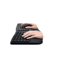 TASTATURA Kensington, "Profit Ergo", wireless, Bluetooth | 2.4GHz, 108 taste, palmrest, negru, "K75401UK" (timbru verde 0.8 lei)