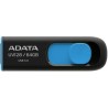 MEMORIE USB 3.2 ADATA 64 GB, retractabila, carcasa plastic, negru / albastru, "AUV128-64G-RBE" (timbru verde 0.03 lei)