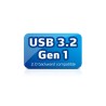 MEMORIE USB 3.2 ADATA 64 GB, retractabila, carcasa plastic, negru / albastru, "AUV128-64G-RBE" (timbru verde 0.03 lei)