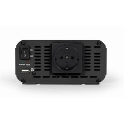INVERTER GEMBIRD cu sinusoida simulata, Inverter auto, 1200W, Schuko x 1, USB 5V / 2.1A, baterie 10-16V, "EG-PWC1200-01", (timbr