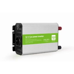 INVERTER GEMBIRD cu sinusoida simulata, Inverter auto, 1200W, Schuko x 1, USB 5V / 2.1A, baterie 10-16V, "EG-PWC1200-01", (timbr