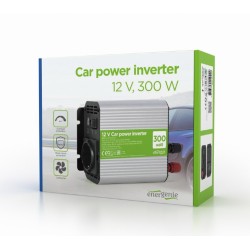 INVERTER GEMBIRD cu sinusoida simulata, Inverter auto,  300W, Schuko x 1, USB 5V / 2.1A, baterie 10-16V, "EG-PWC300-01", (timbru