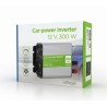 INVERTER GEMBIRD cu sinusoida simulata, Inverter auto,  300W, Schuko x 1, USB 5V / 2.1A, baterie 10-16V, "EG-PWC300-01", (timbru