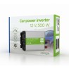 INVERTER GEMBIRD cu sinusoida simulata, Inverter auto,  500W, Schuko x 1, USB 5V / 2.1A, baterie 10-16V, "EG-PWC500-01", (timbru