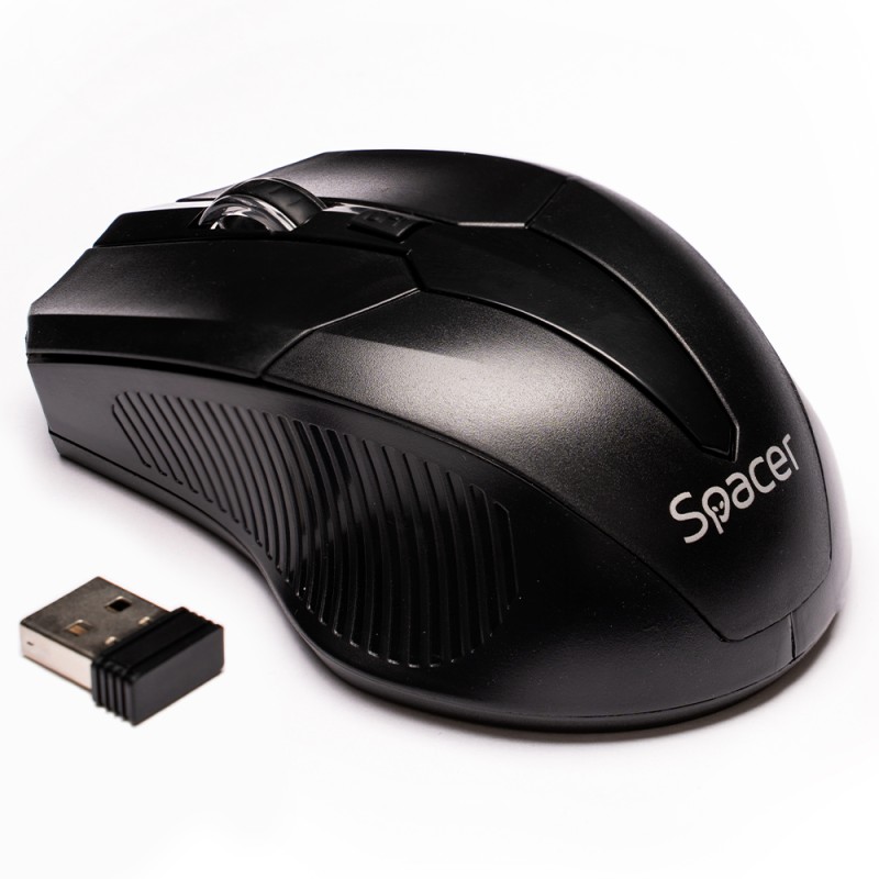 MOUSE  Spacer, PC sau NB, wireless, 2.4GHz, optic, 1600 dpi, butoane/scroll 4/1,buton ON/OFF, negru, "SPMO-W02" (timbru verde 0.