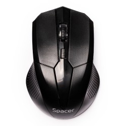 MOUSE  Spacer, PC sau NB, wireless, 2.4GHz, optic, 1600 dpi, butoane/scroll 4/1,buton ON/OFF, negru, "SPMO-W02" (timbru verde 0.