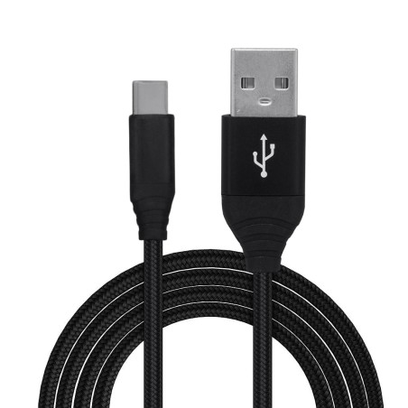 CABLU alimentare si date SPACER, pt. smartphone, USB 3.0 (T) la Type-C (T), Braided,2.1A ,Retail pack, 0.5m, black, "SPDC-TYPEC-
