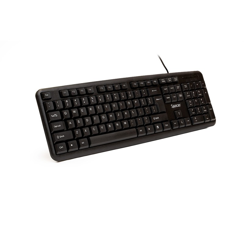 TASTATURA SPACER USB, 104 taste, anti-spill, black, "SPKB-S62"/45505855   (timbru verde 0.8 lei)