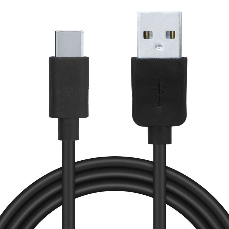CABLU alimentare si date SPACER, pt. smartphone, USB 2.0 (T) la Type-C (T), PVC,2.1A,Retail pack, 1m, black, "SPDC-TYPEC-PVC-BK-