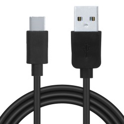 CABLU alimentare si date SPACER, pt. smartphone, USB 2.0 (T) la Type-C(T), PVC,2.1,Retail pack, 1.8m, black, "SPDC-TYPEC-PVC-BK-