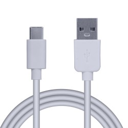 CABLU alimentare si date SPACER, pt. smartphone, USB 2.0 (T) la Type-C(T), PVC,2.1A,Retail pack, 1.8m, alb, "SPDC-TYPEC-PVC-W-1.
