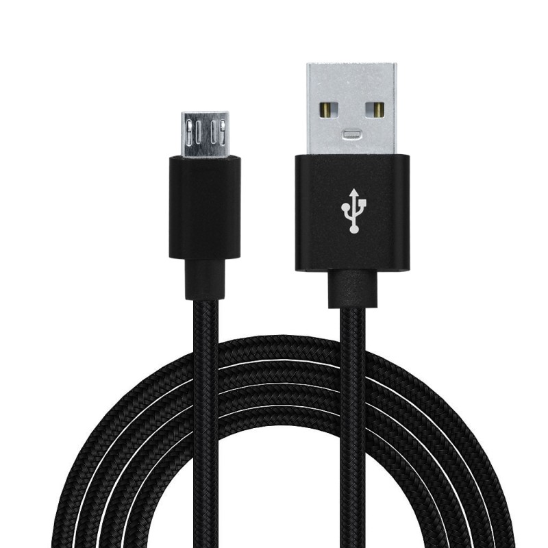 CABLU alimentare si date SPACER, pt. smartphone, USB 2.0 (T) la Micro-USB 2.0 (T), braided,,Retail pack, 1.8m, black,&nbsp; "SPD