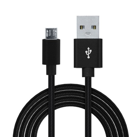 CABLU alimentare si date SPACER, pt. smartphone, USB 2.0 (T) la Micro-USB 2.0 (T), braided,,Retail pack, 1.8m, black,&nbsp; "SPD
