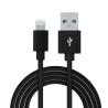 CABLU alimentare si date SPACER, pt. smartphone, USB 2.0 (T) la Lightning (T), pentru Iphone,Braided,Retail pack, 1m, black,&nbs