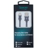 CABLU alimentare si date SPACER, pt. smartphone, USB 2.0 (T) la Lightning (T), pentru Iphone,Braided,Retail pack, 1m, black,&nbs
